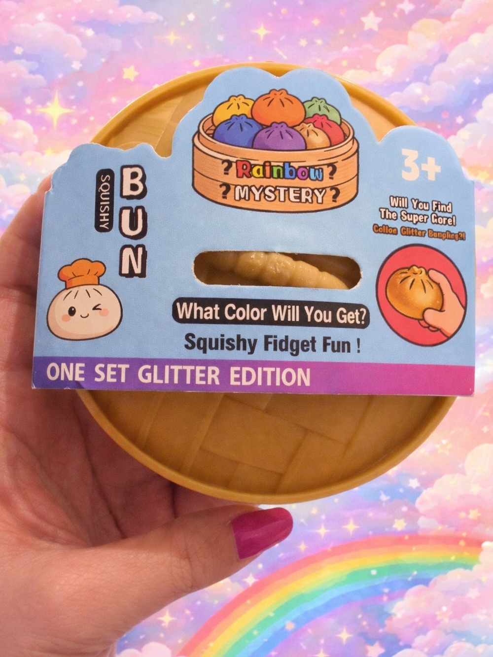 Squishy Bun Glitter Mystery Fidget Toy -
